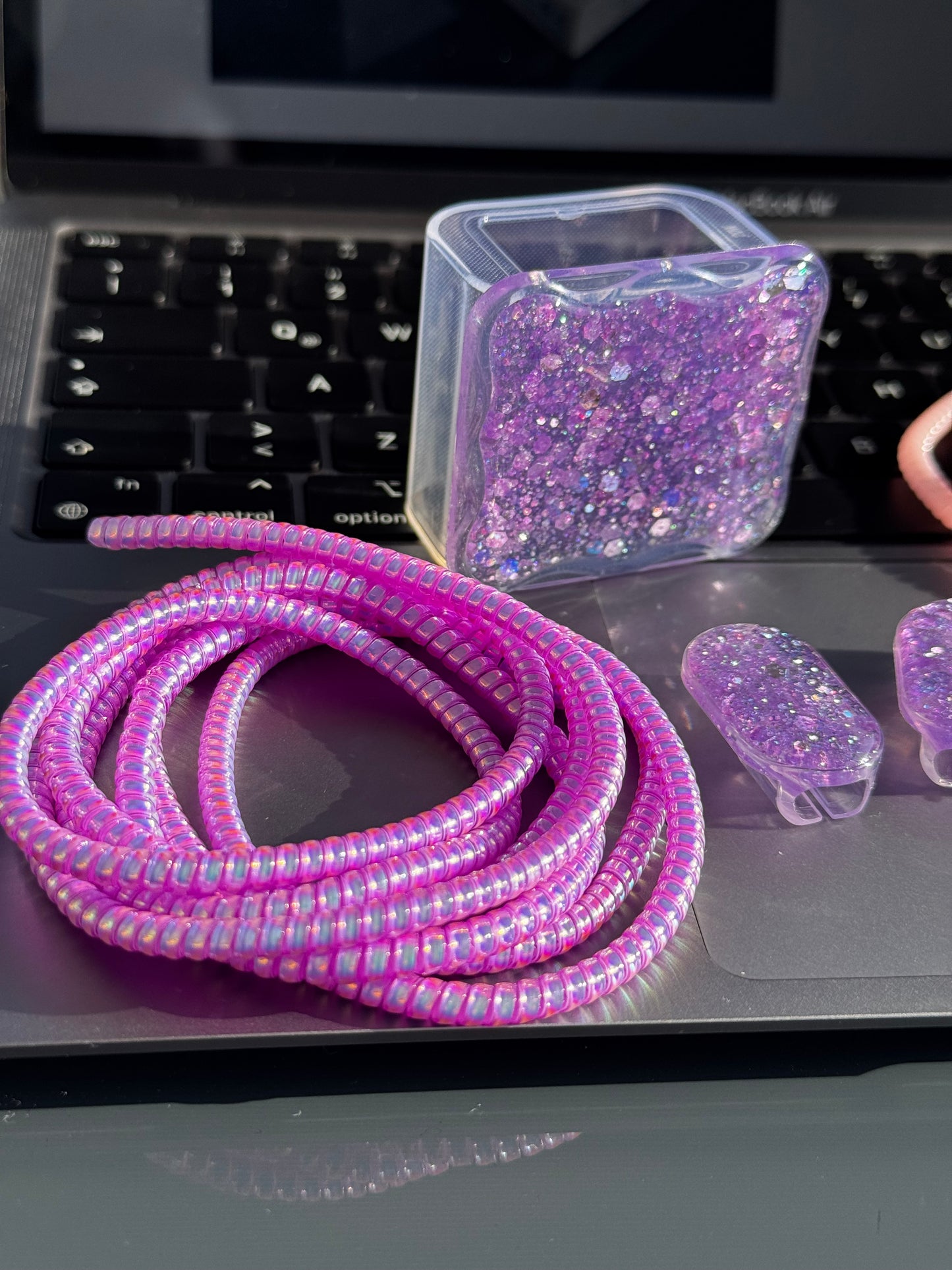 Protector para adaptador C (20W), lila Shine 🔌✨💜