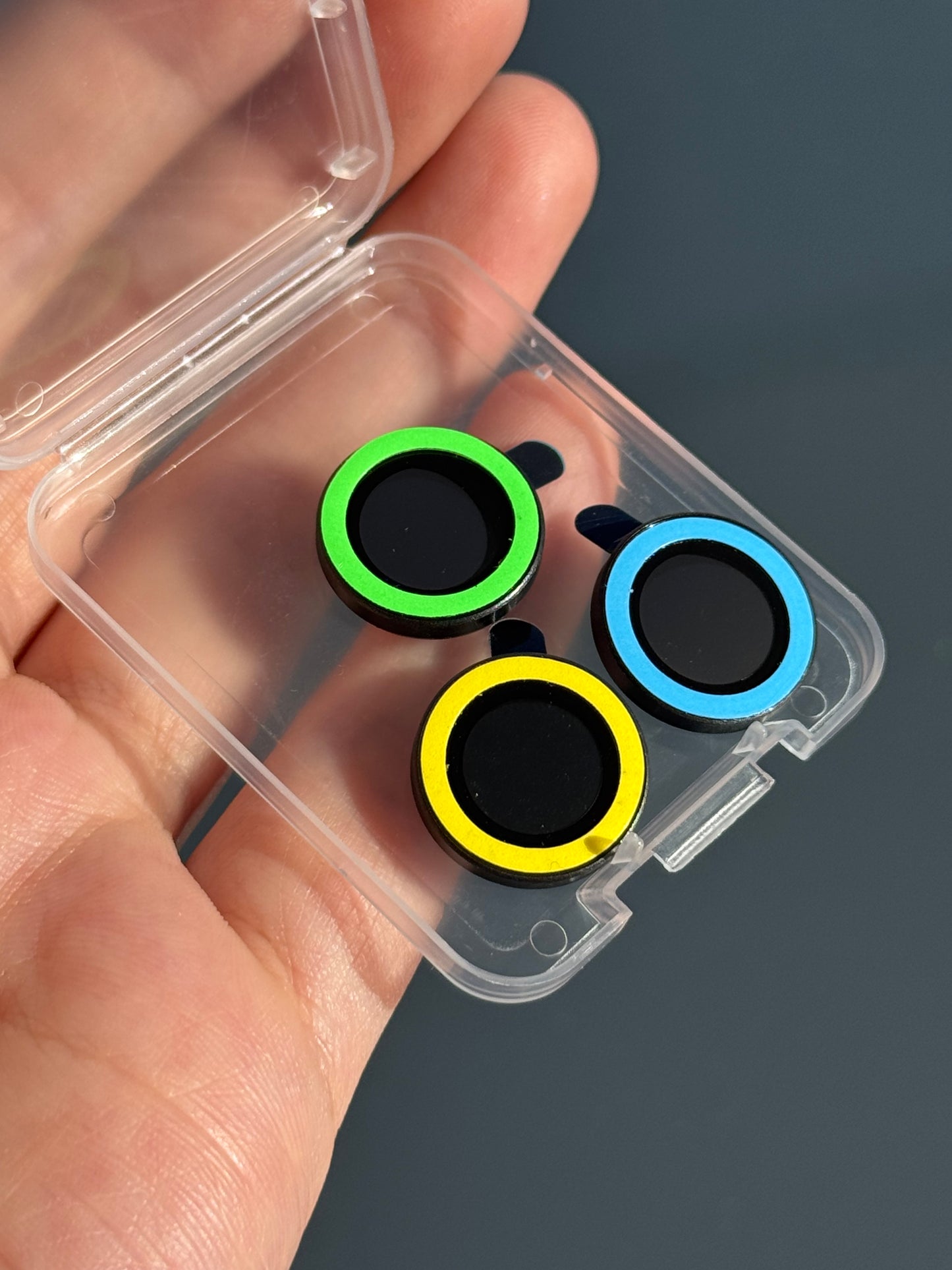 Protección para cámara fluorescente: verde/celeste/amarillo 📷