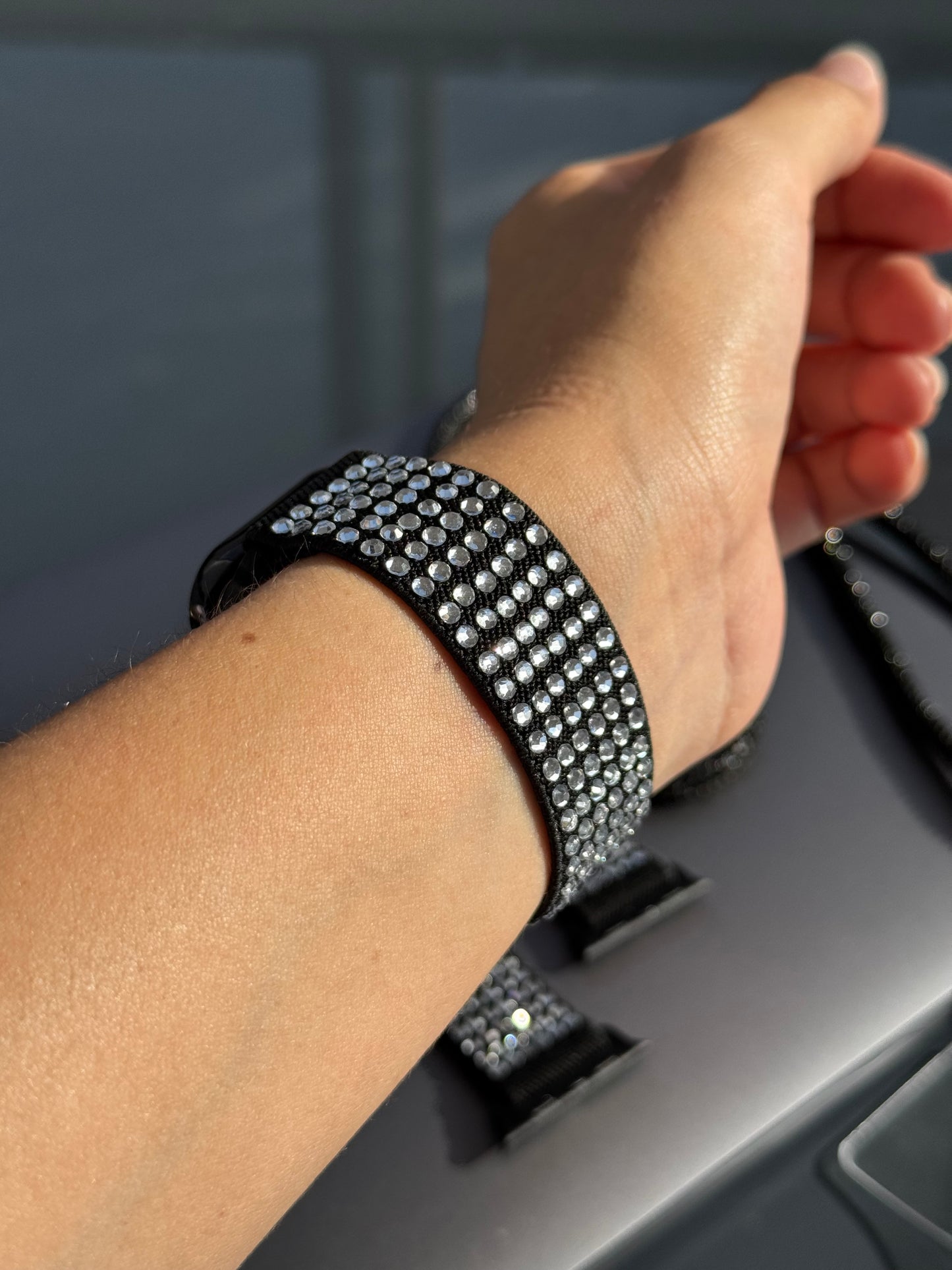 Correas para Applewatch, banda elástica black shine 🖤✨ (no incluye accesorio)