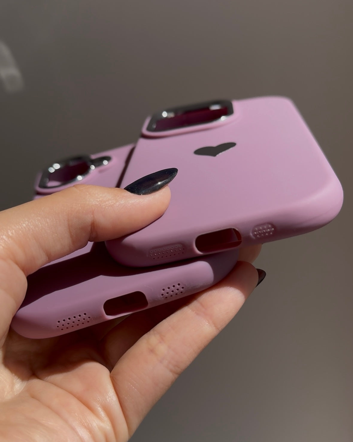 Carcasa morada 💜 (corazón plateado)