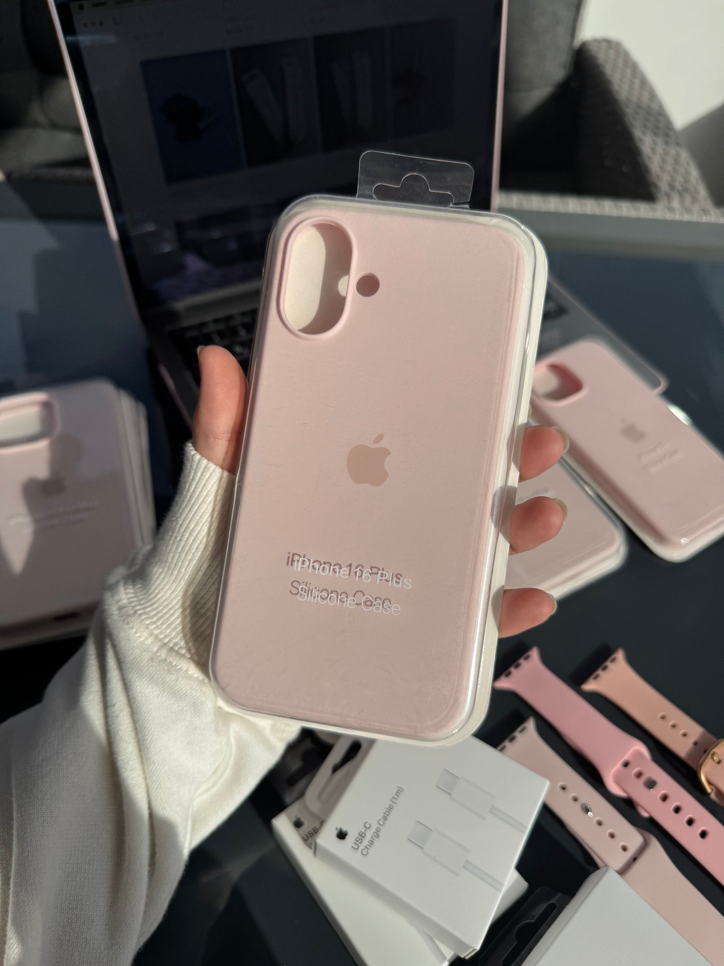 Carcasa tipo original Apple 🍏 Rosa Nude