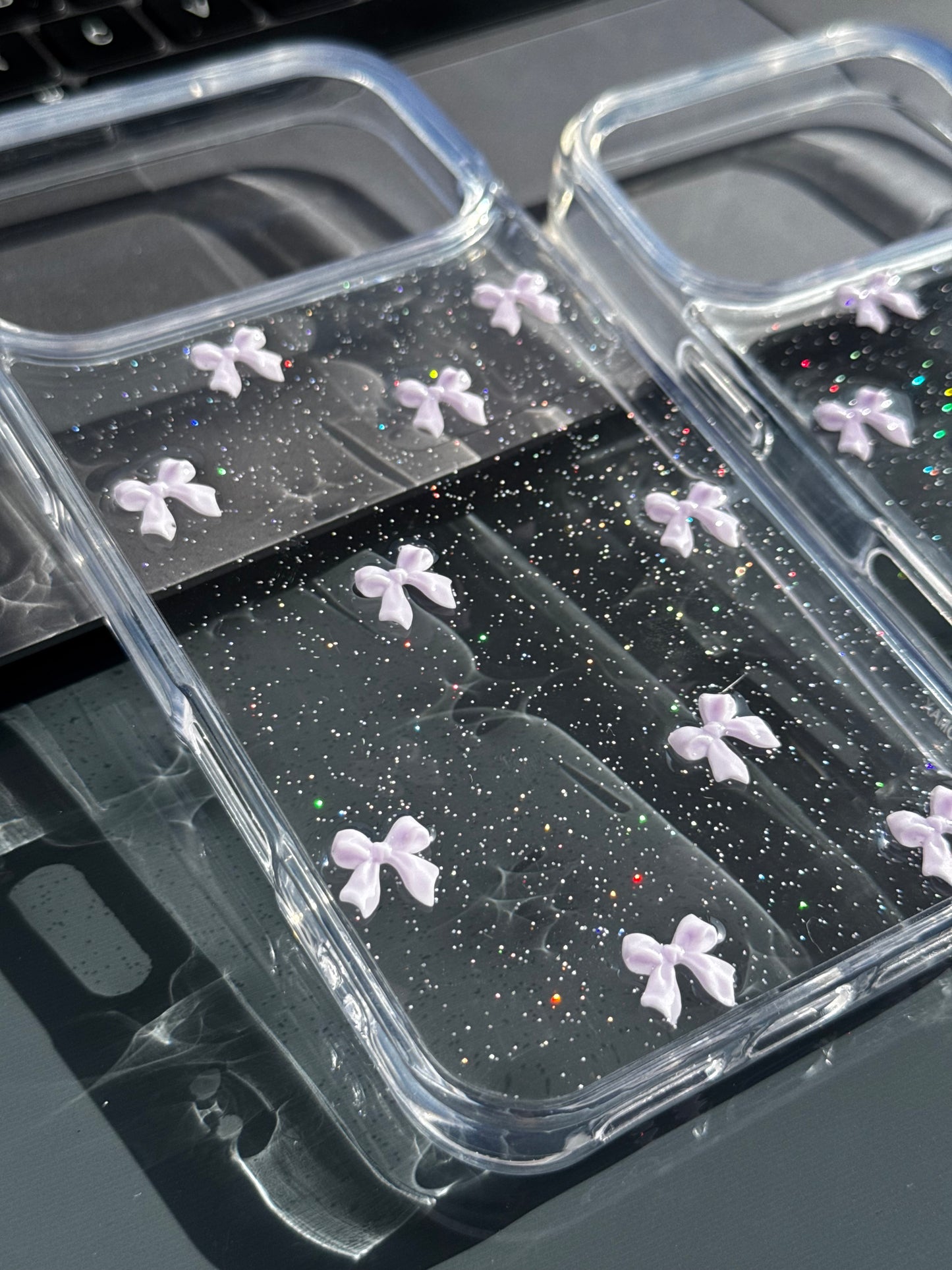 Carcasa transparente Coquette (rosita lila) (iph 17/Air/17Pro/17ProMax)