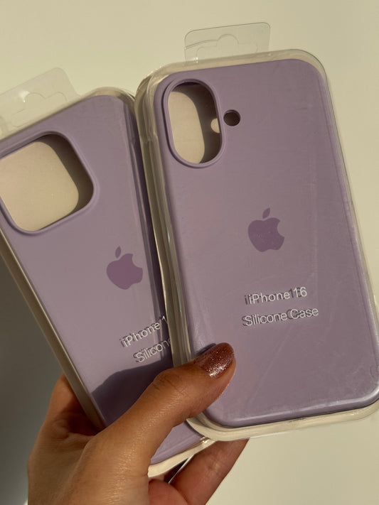 Carcasa tipo original con logo: iPhone 16/16Pro/16ProMax (color lila)