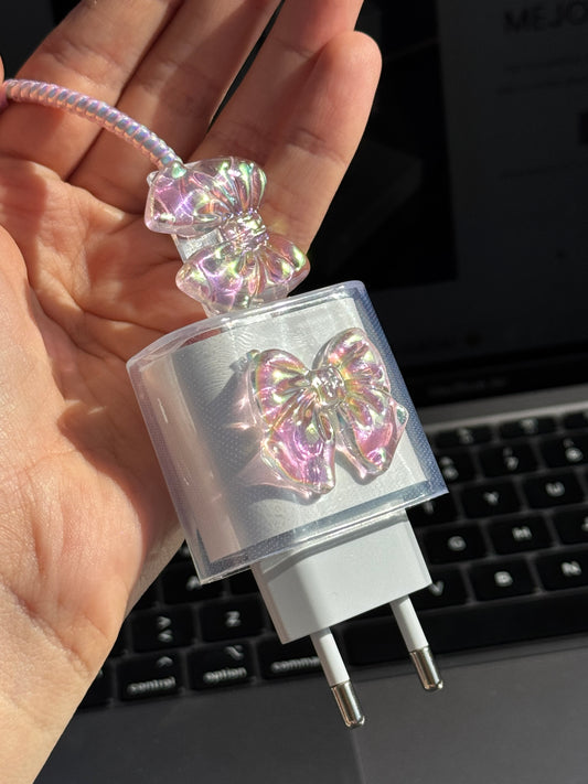 Protector para adaptador C, formato transparente 🎀 (incluye espiral para cable)
