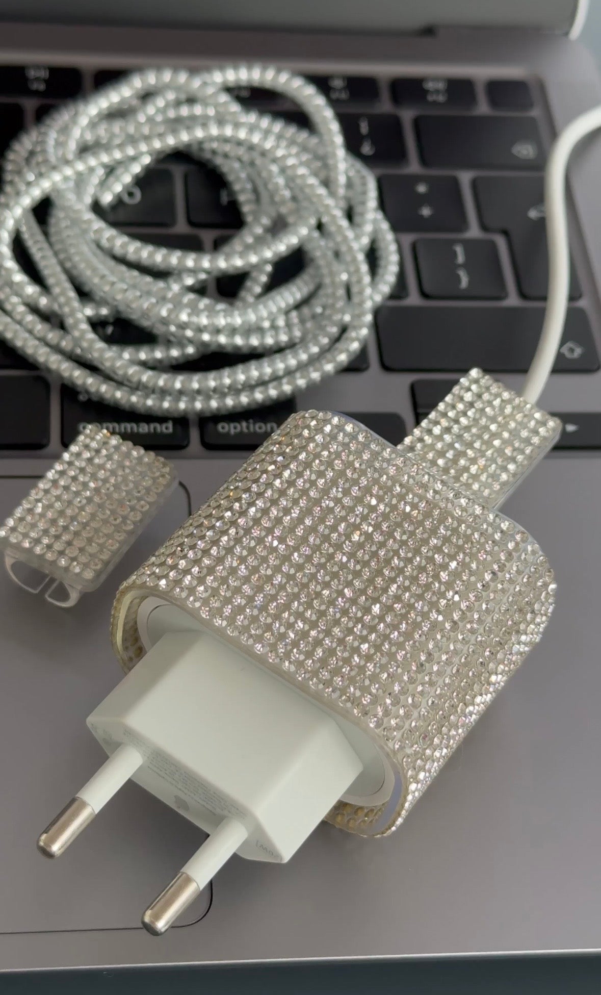 Protector para adaptador C (20W), full Shine plateado ✨