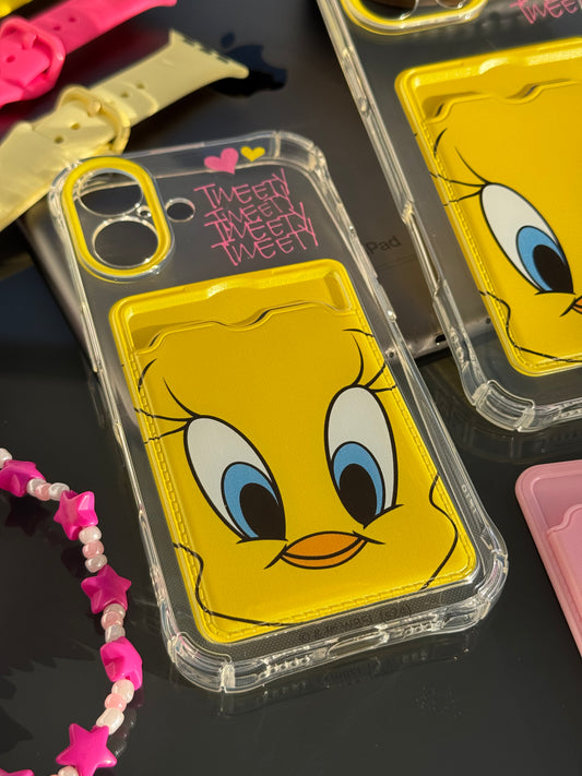 Carcasa Tweety, con tarjetero 💛 (no incluye accesorios)
