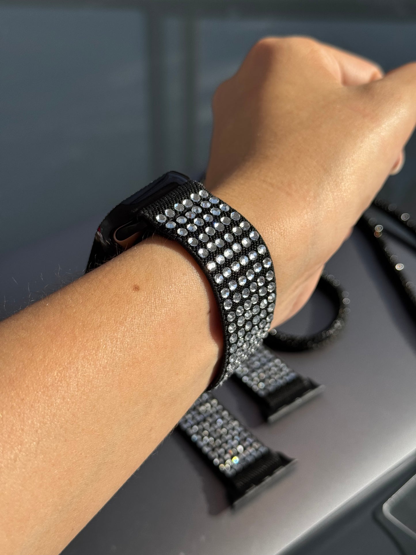 Correas para Applewatch, banda elástica black shine 🖤✨ (no incluye accesorio)
