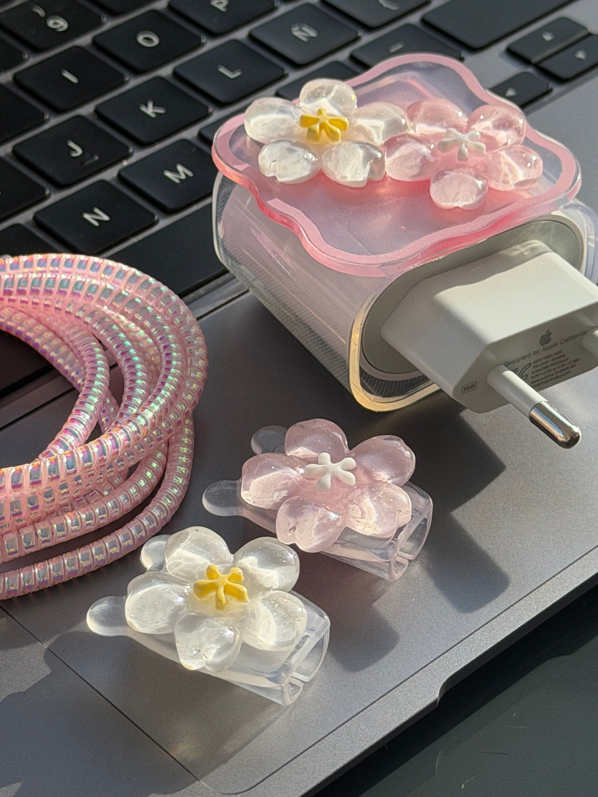 Protector para adaptador C : flores 🌸