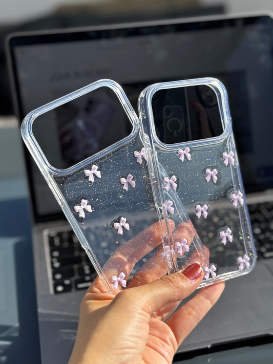 Carcasa transparente Coquette (rosita lila) (iph 17/Air/17Pro/17ProMax)