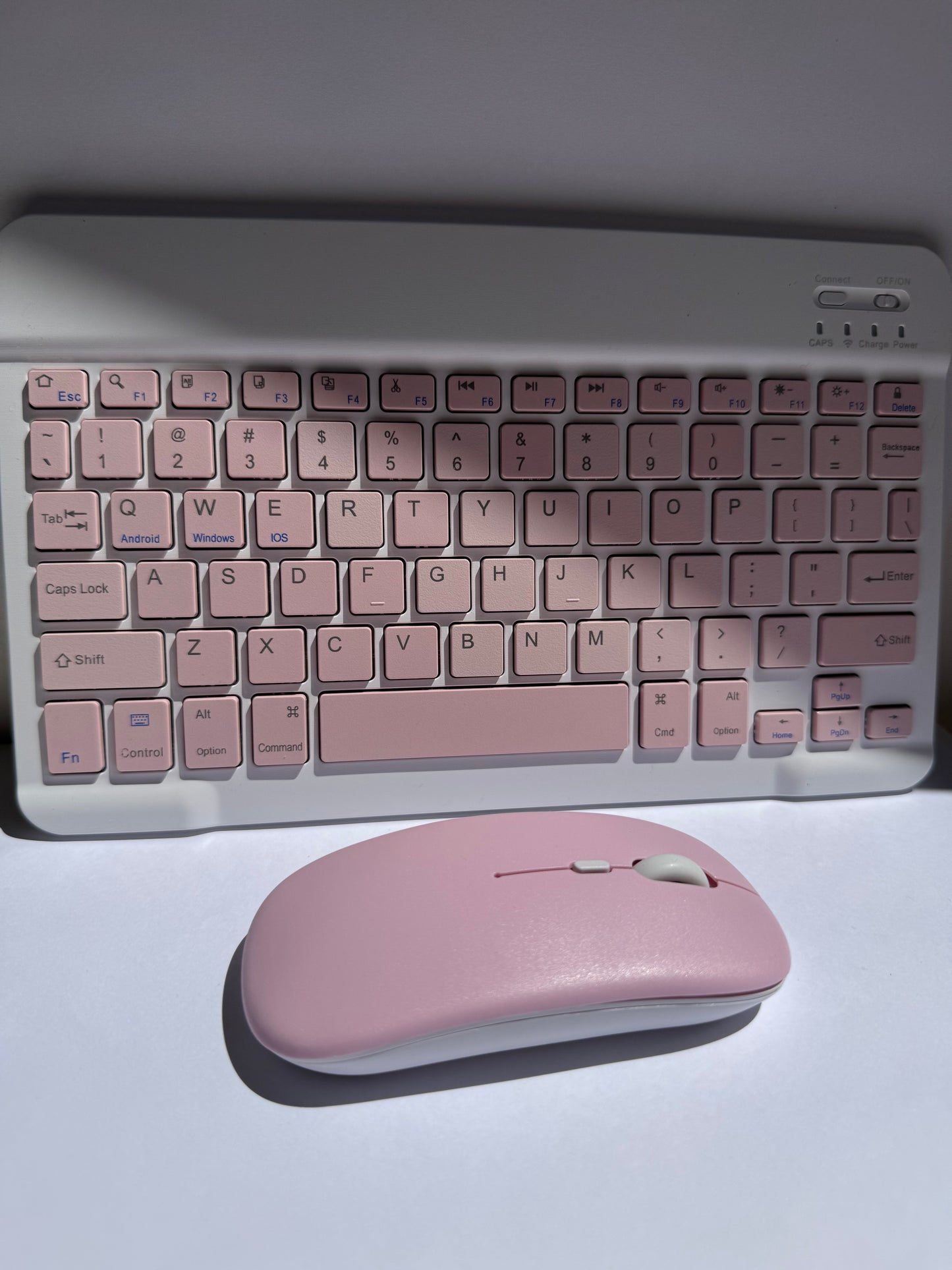 Teclado inalámbrico + Mouse (rosado/verde menta)