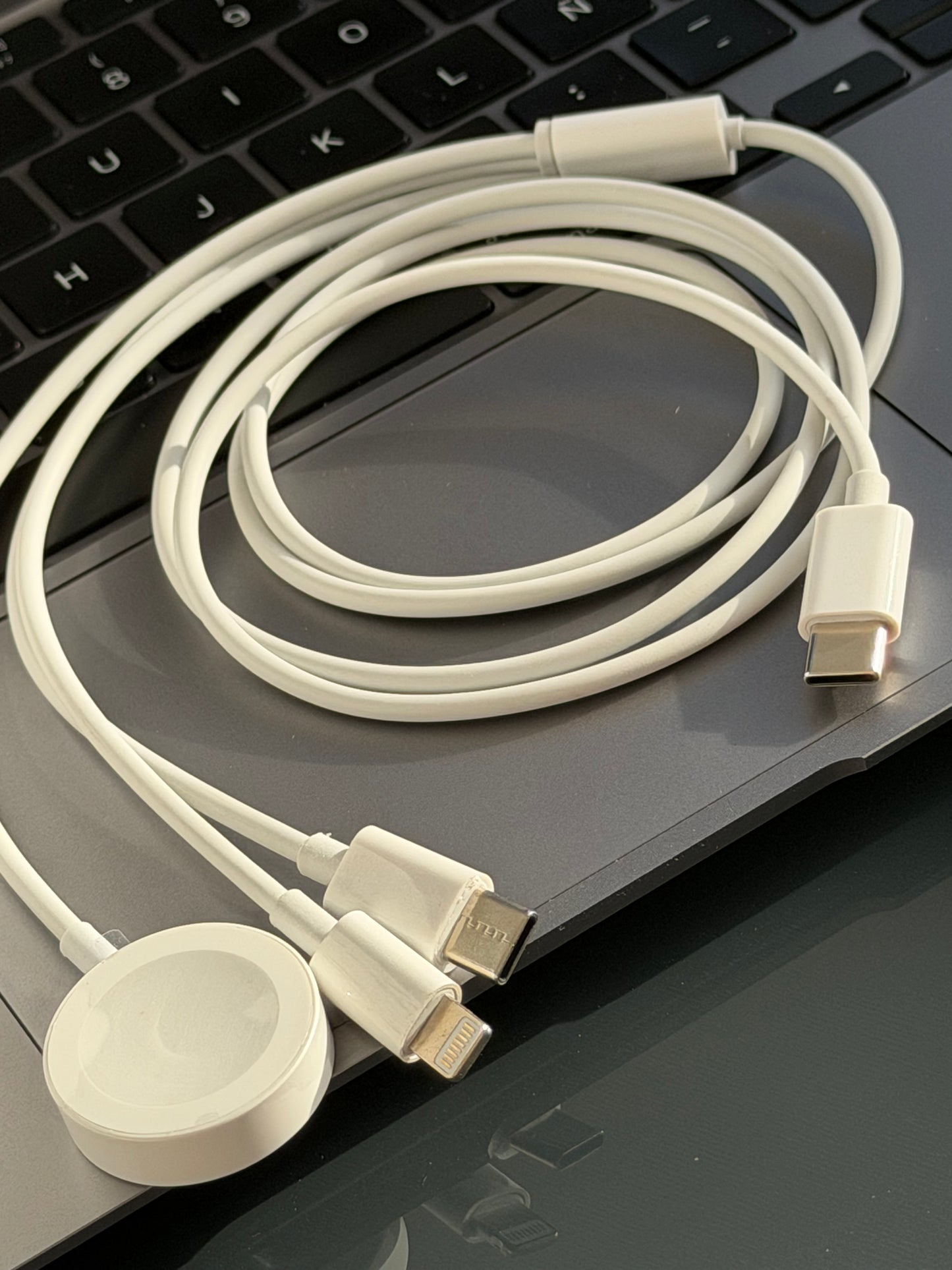 Cable multi-uso 3 en 1, conexión C (entrada Lightning/AppleWatch/C)