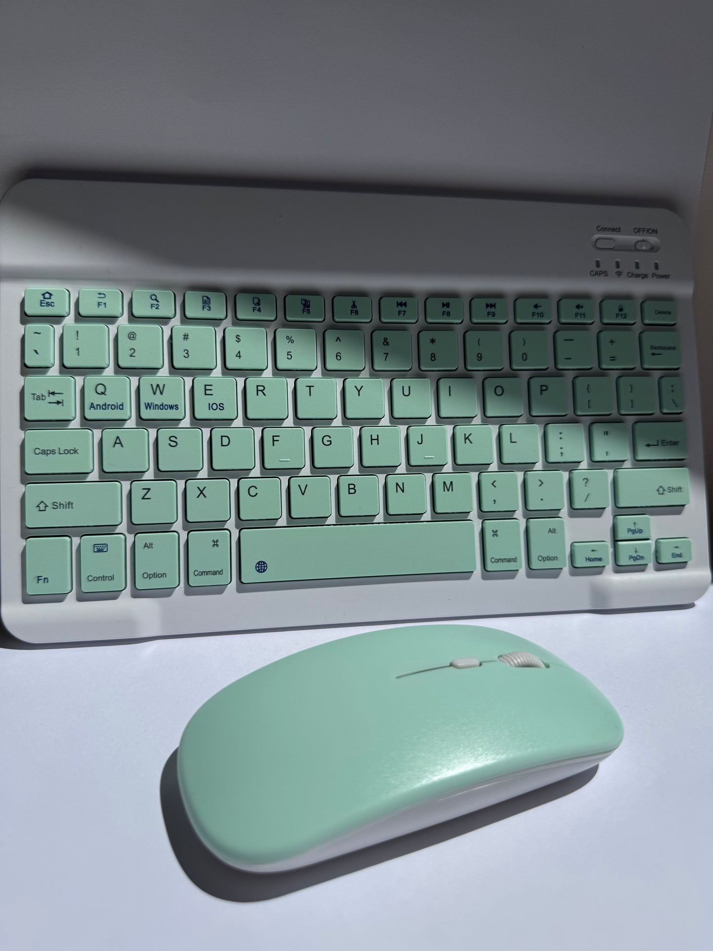 Teclado inalámbrico + Mouse (rosado/verde menta)