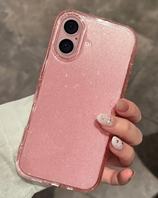Carcasa transparente brillos, solo para iPhone 16/16E ✔️