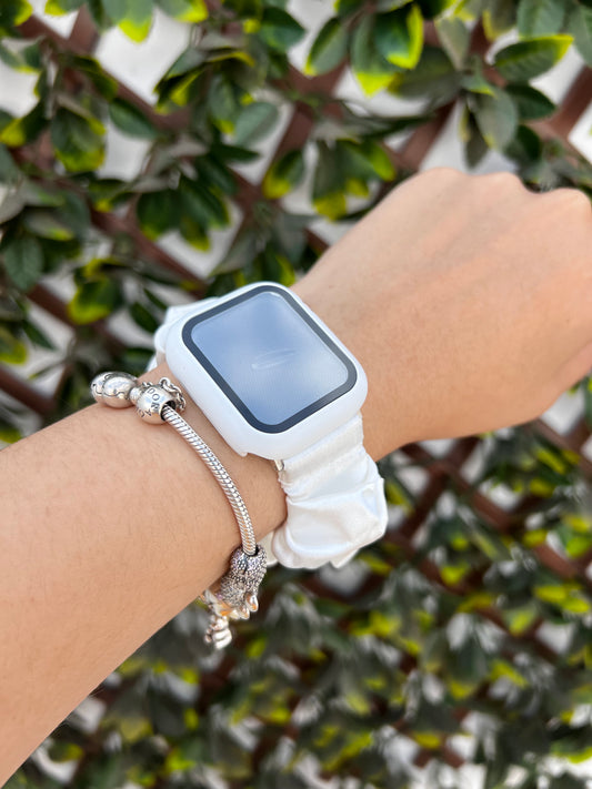 Correas Scrunchie blanco para AppleWatch ⌚️ (no incluye protector) solo 42/44/45/46s10/49 mm