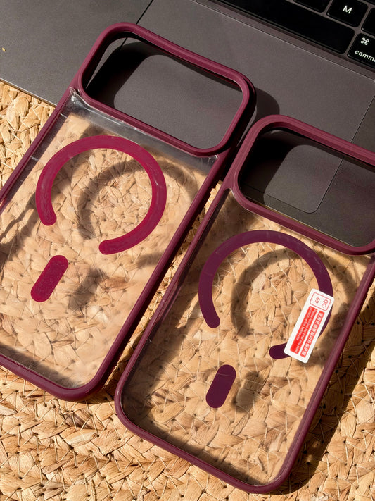 Carcasa MagSafe, bordes burdeo, iPhone 18Pro/18ProMax